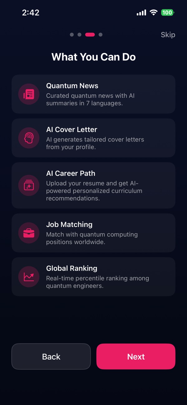QuantumCareer: News, cover letters, career path, job matching, ranking.