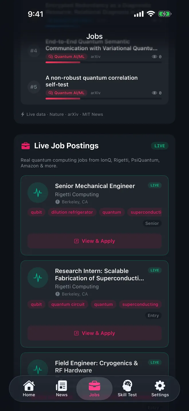 QuantumCareer: Job postings gathered from quantum employers’ career pages.
